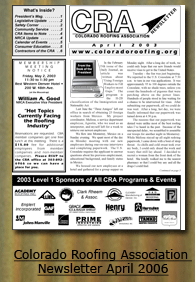 Colorado Roofing Association Newsletter